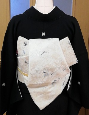 日本舞踊での帯結び練習